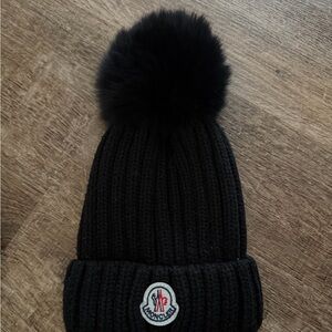 Moncler Black Knit Beanie